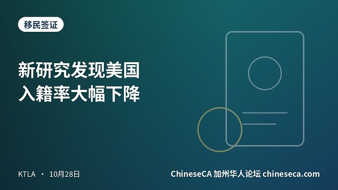 新研究发现美国入籍率大幅下降