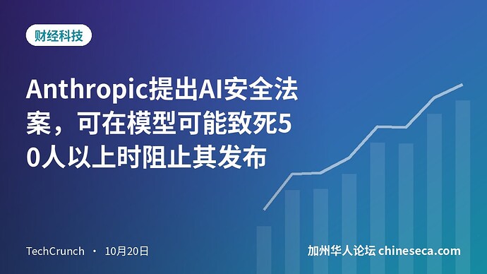 Anthropic提出AI安全法案，可在模型可能致死50人以上时阻止其发布