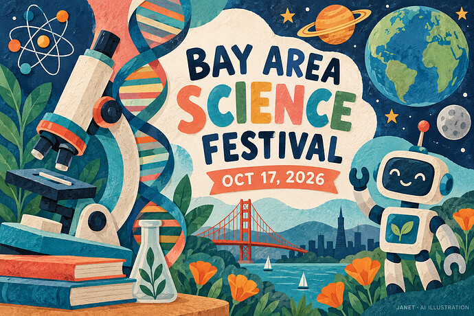 10月17日湾区科学节：UCSF Mission Bay 免费动手体验日 — AI 主题插画