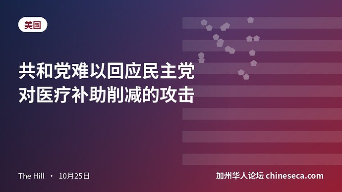 共和党难以回应民主党对医疗补助削减的攻击