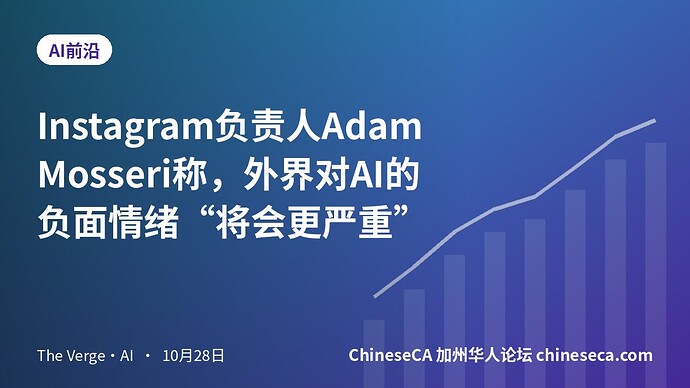 Instagram负责人Adam Mosseri称,外界对AI的负面情绪“将会更严重”