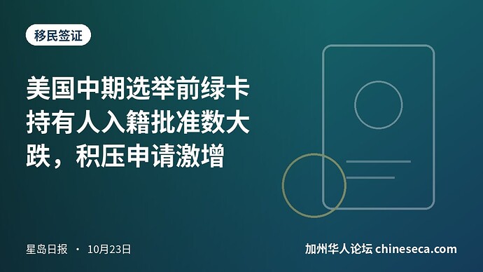 美国中期选举前绿卡持有人入籍批准数大跌，积压申请激增