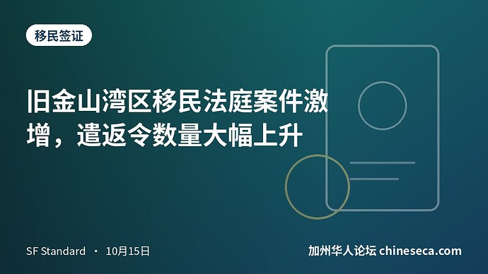 旧金山湾区移民法庭案件激增，遣返令数量大幅上升