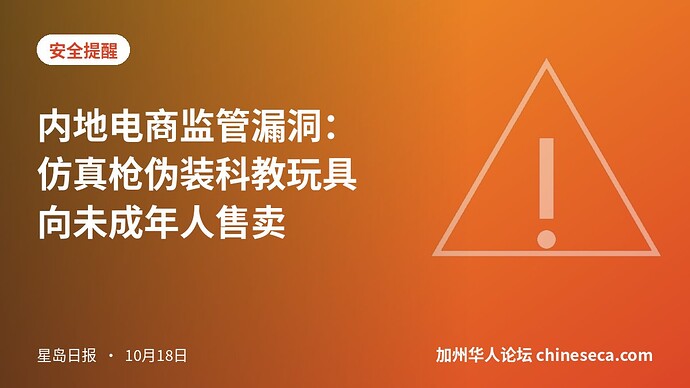 内地电商监管漏洞：仿真枪伪装科教玩具向未成年人售卖