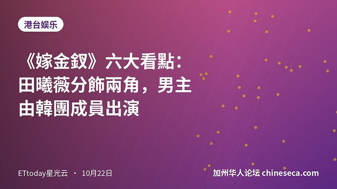 《嫁金釵》六大看點：田曦薇分飾兩角，男主由韓團成員出演