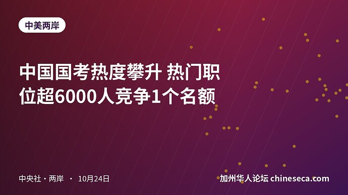 中国国考热度攀升 热门职位超6000人竞争1个名额